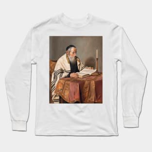 A Rabbi Reading - Franz Xaver Wolf Long Sleeve T-Shirt
